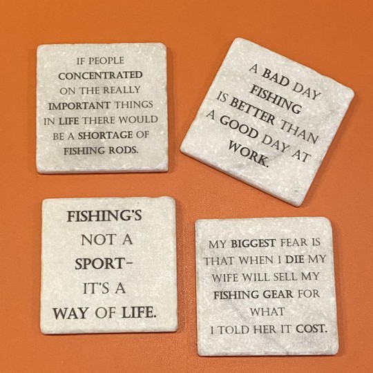 Fishing Quotes set of Coasters