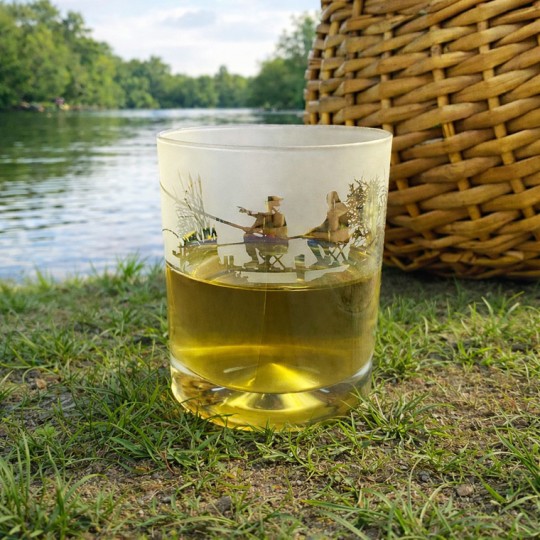 Etched Glass Fisherman's Tumbler