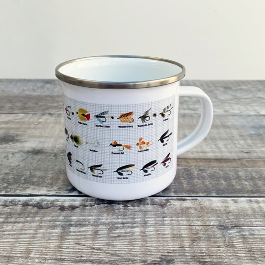Fly Fishing Enamel Mug