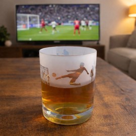 Etched Glass Football Tumbler