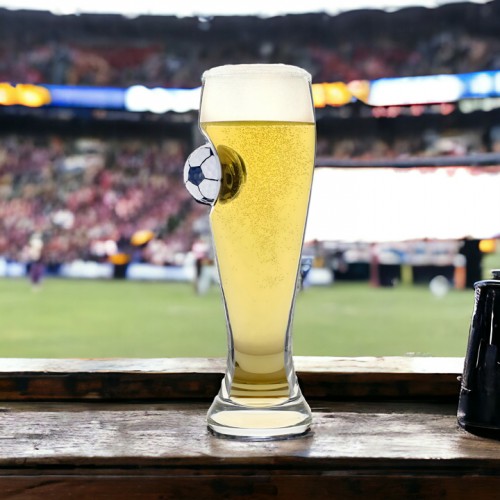 On the Ball Football Beer Glass
