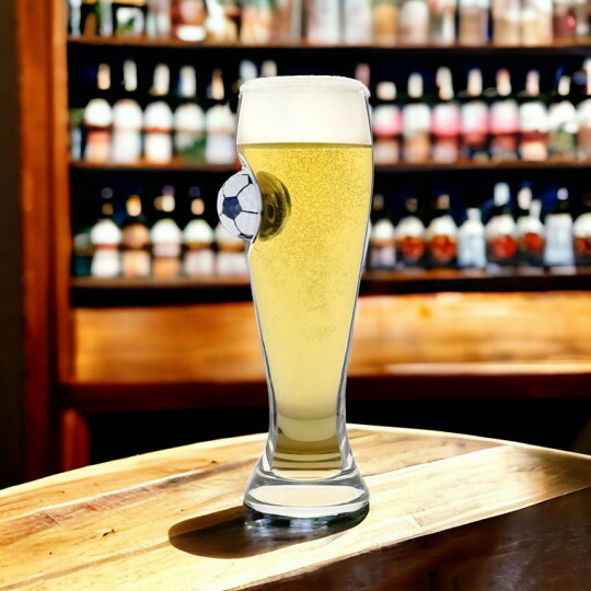 On the Ball Football Beer Glass