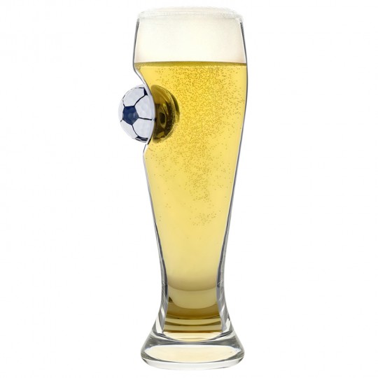 On the Ball Football Beer Glass