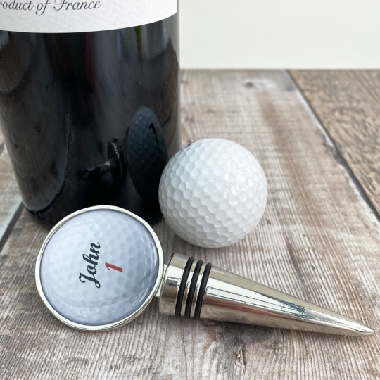 Personalised Golf Ball Bottle Stopper