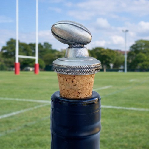 Pewter Rugby Ball Bottle Stopper Pewter Rugby Ball Bottle Stopper