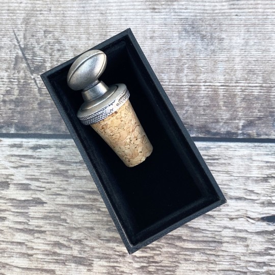 Pewter Rugby Ball Bottle Stopper Pewter Rugby Ball Bottle Stopper