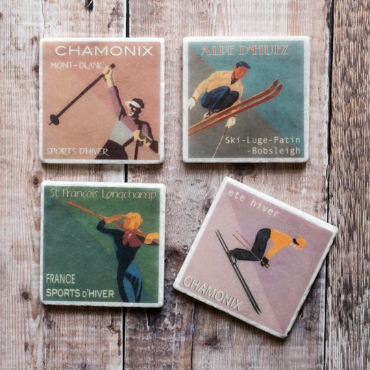 Ski Coasters set of 4