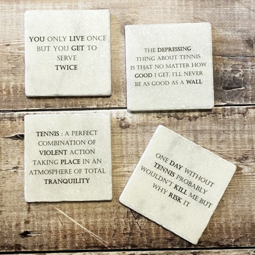 Famous Tennis Quotes set of Coasters