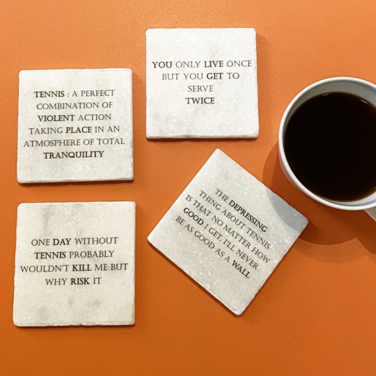 Famous Tennis Quotes set of Coasters